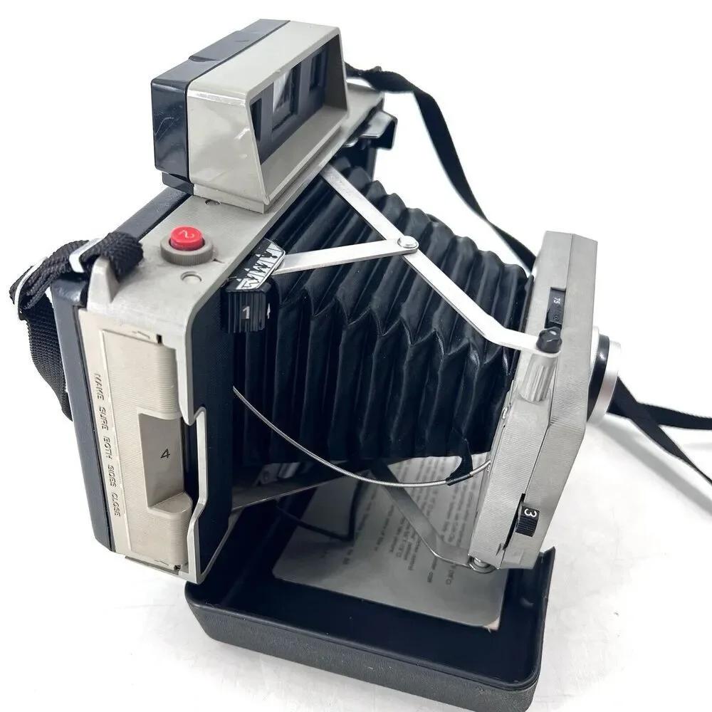 Vintage Polaroid 335 Automatic Land Camera With Case, Flash, Bulbs & Literature